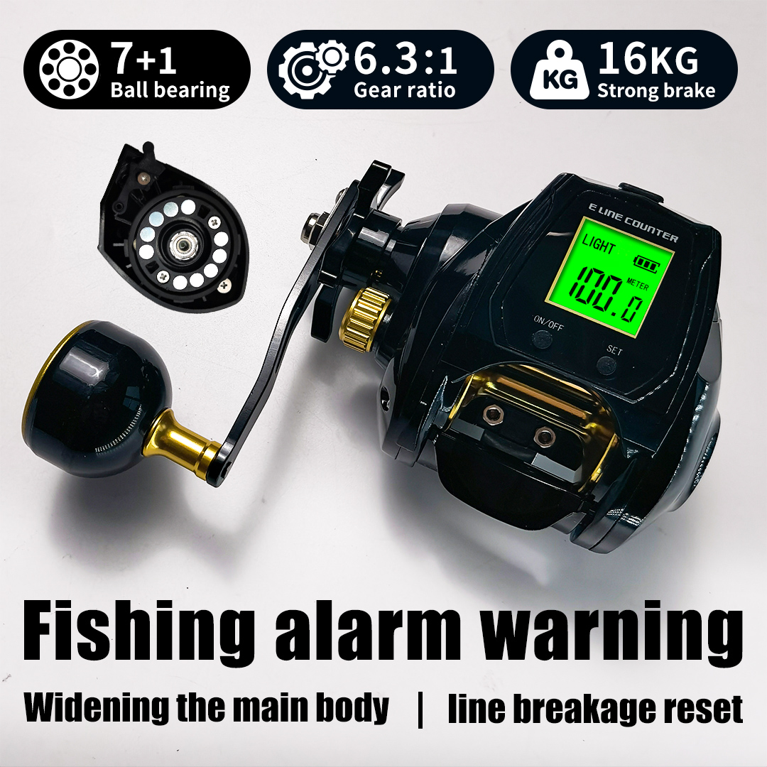 Trolling Reel - Gaya pengereman 16 kilogram, rasio kecepatan