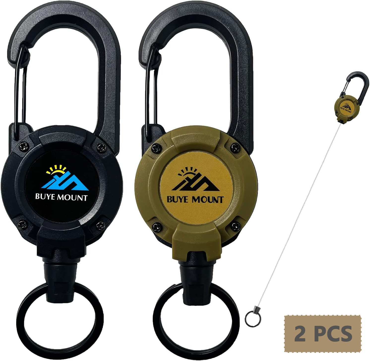 Conventional Reel - 2-Pack Gantungan Kunci Retractable Heavy Duty,